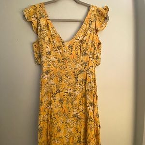 Yellow summer mini dress